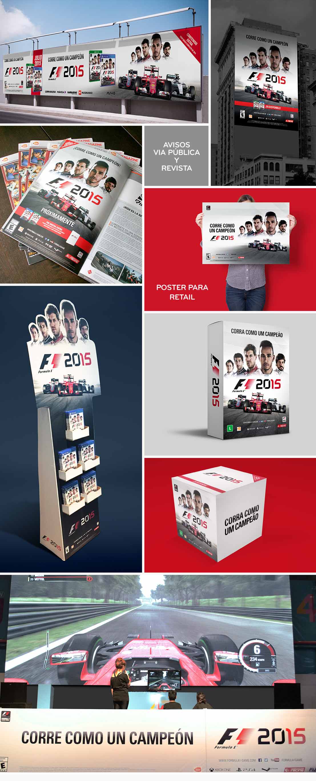 BNE F1, puntos de venta, via publica, campaña grafica
